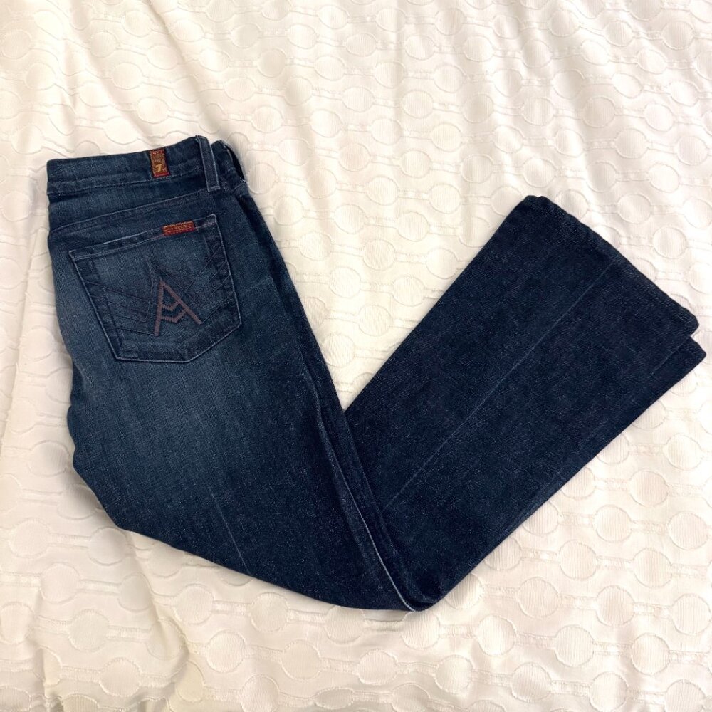 7 FOR ALL MANKIND - Women's A-Pocket Low-Rise Bootcut Jeans - Dark Blue Size 27